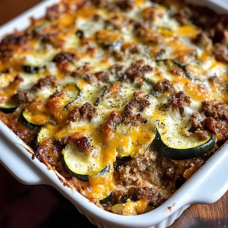 Cheesy Beef & Zucchini Casserole