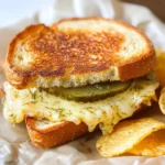 Crispy Dill Pickle Grilled Cheese Sandwich