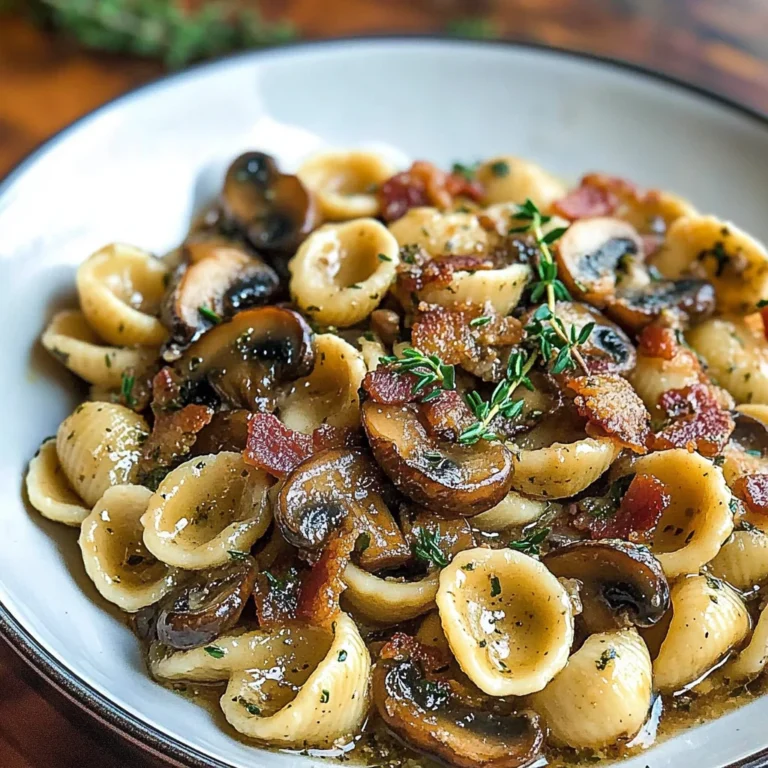 Orecchiette with Mushroom Thyme Sauce
