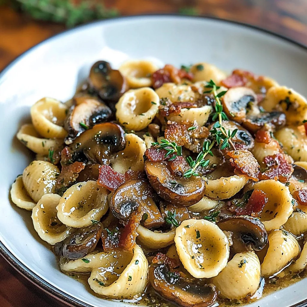 Orecchiette with Mushroom Thyme Sauce