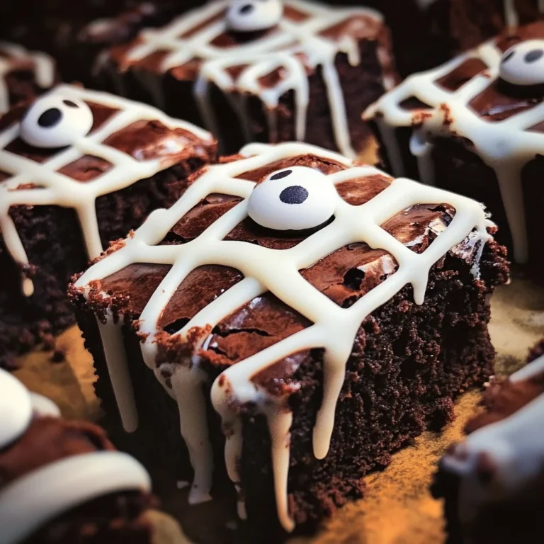 spooky mummy brownies