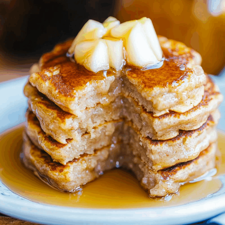 Apple Pancakes with Vanilla Maple Syrup