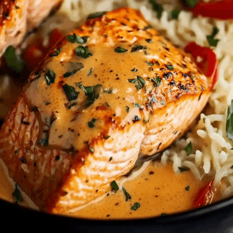 Creamy Roasted Red Pepper Salmon Recipe – Delicious & Easy
