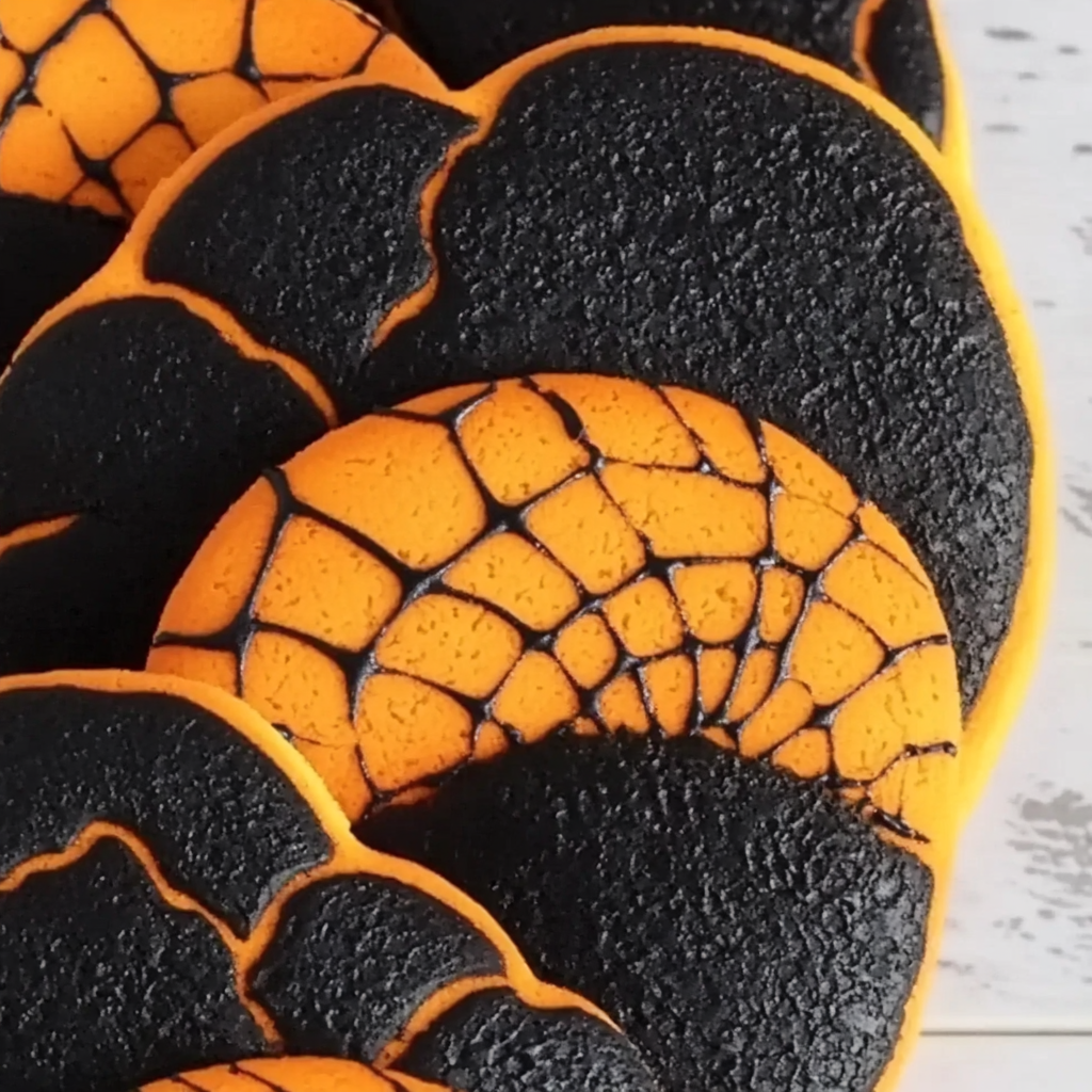 Orange and Black Halloween Sugar Cookies