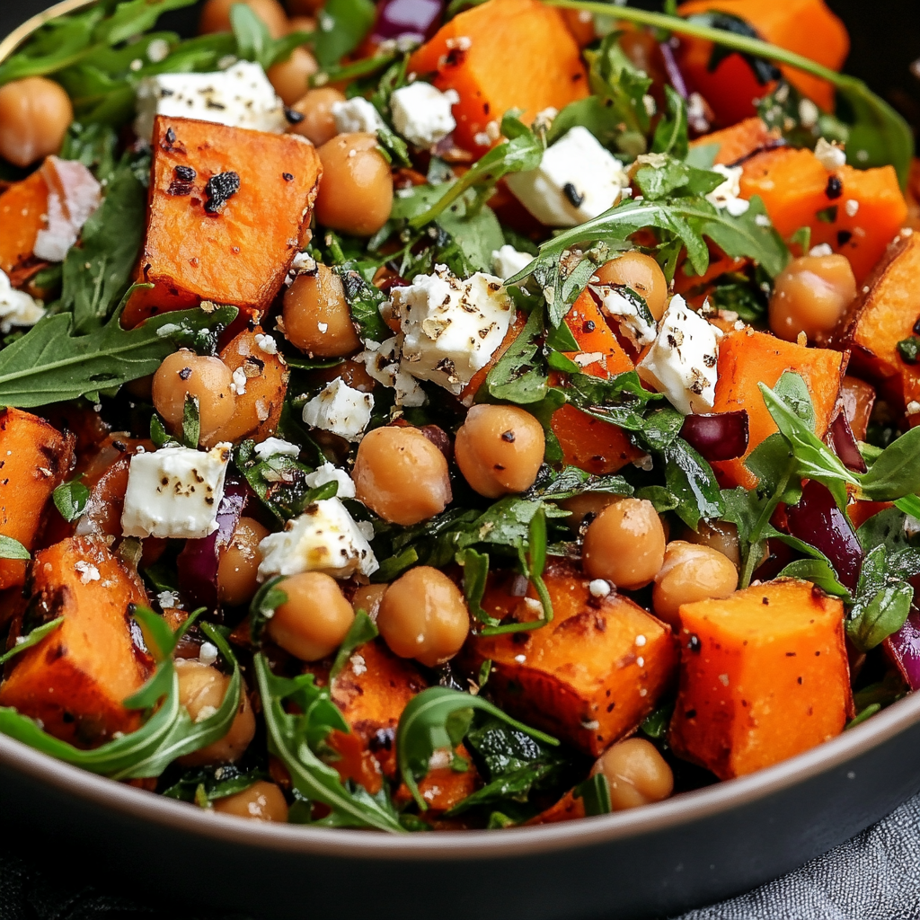 Sweet Potato and Chickpea Salad with Feta and Herbs