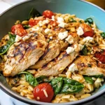 High Protein Mediterranean Chicken Orzo