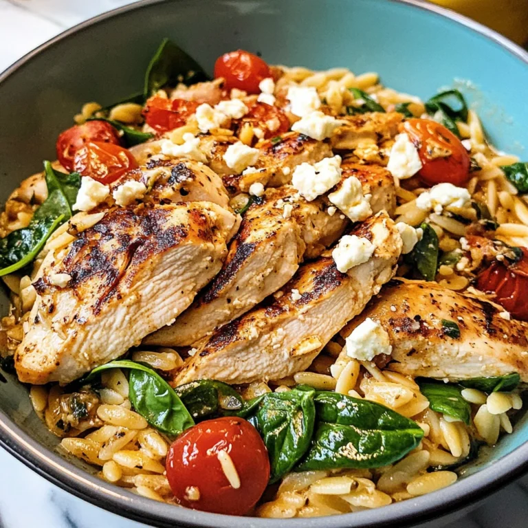 High Protein Mediterranean Chicken Orzo