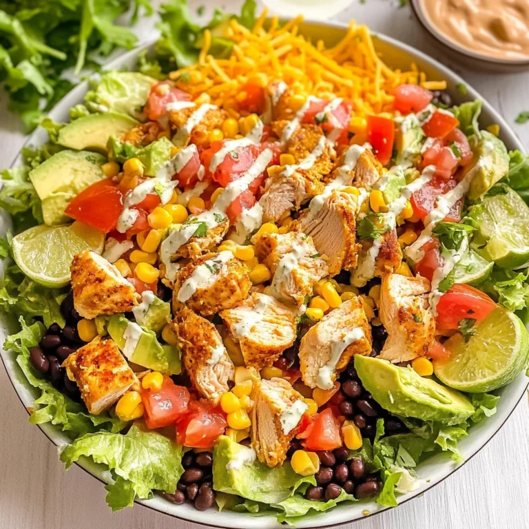 Loaded Chicken Taco Salad with Creamy Lime-Cilantro Dressing