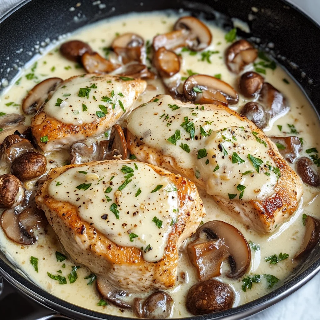 Mushroom Asiago Chicken