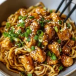 Sticky Garlic Chicken Noodles