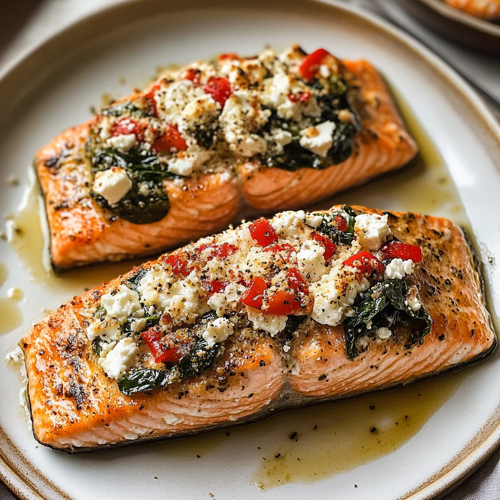 Stuffed Salmon With Spinach & Feta (30 minutes!)
