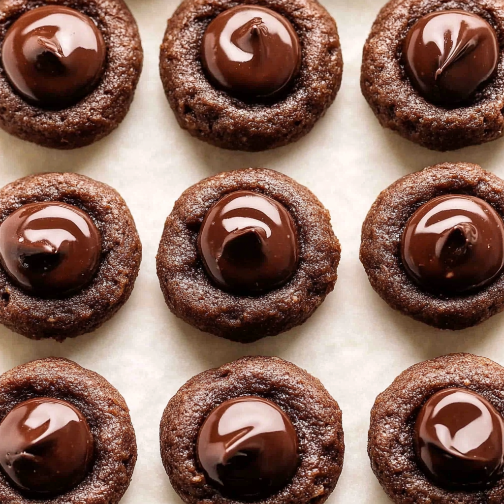Chocolate Ganache Thumbprint Cookies